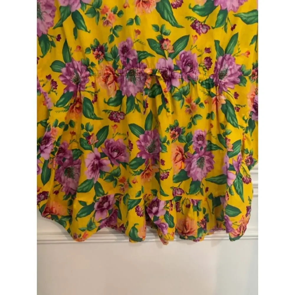 Janie & Jack Puff Girls Size 6 Floral Ruffle Swim Cover Up Beach Dress NEW